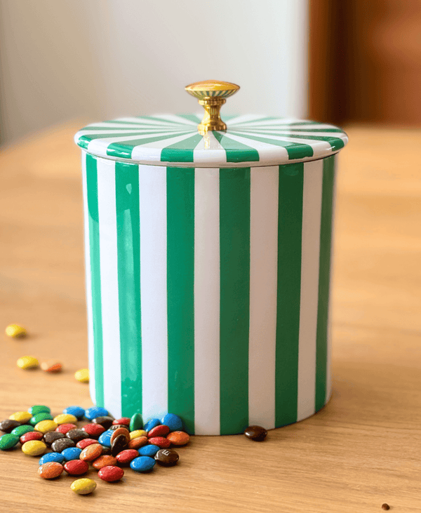 Green Stripe Storage Jar