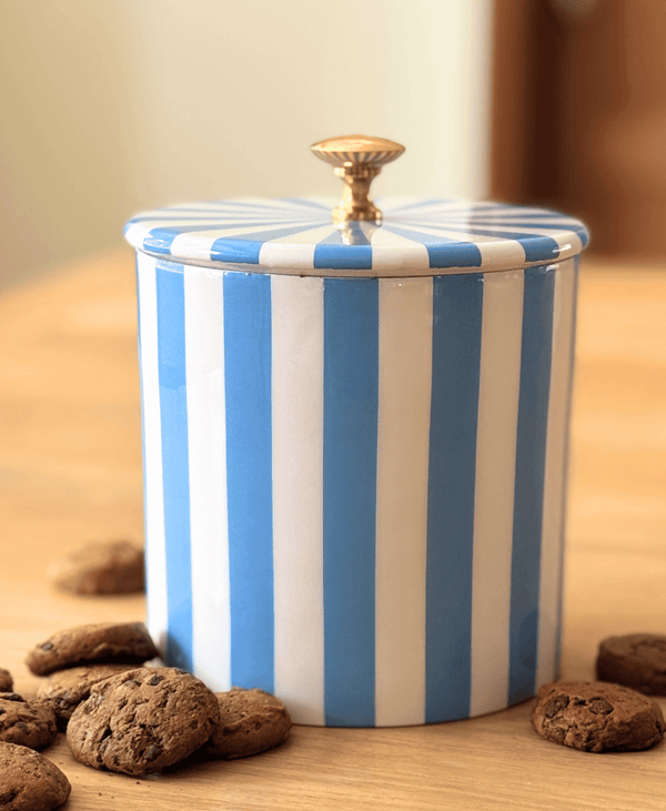 Blue Stripe Storage Jar