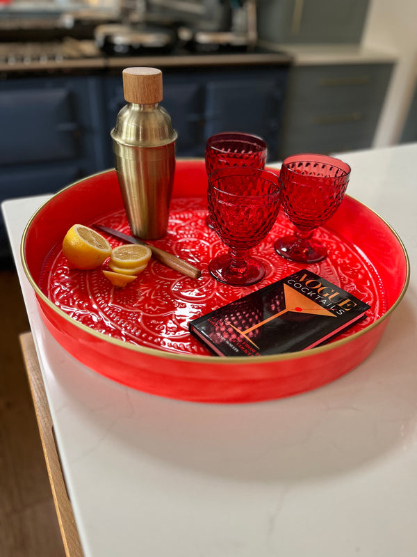 Red Bobble Wine Glass