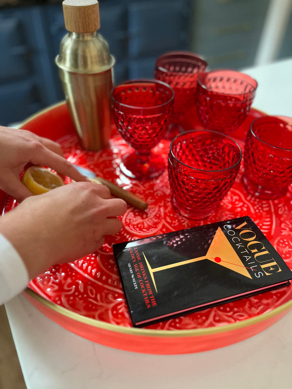 Red Bobble Water Glass