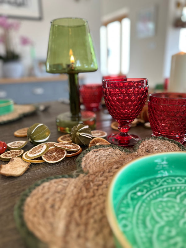 Red Bobble Wine Glass