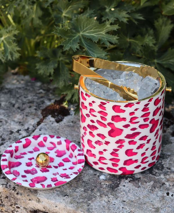 Pink Leopard Print Ice Bucket