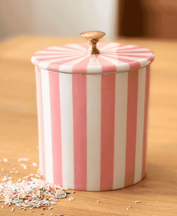 Pink Stripe Storage Jar