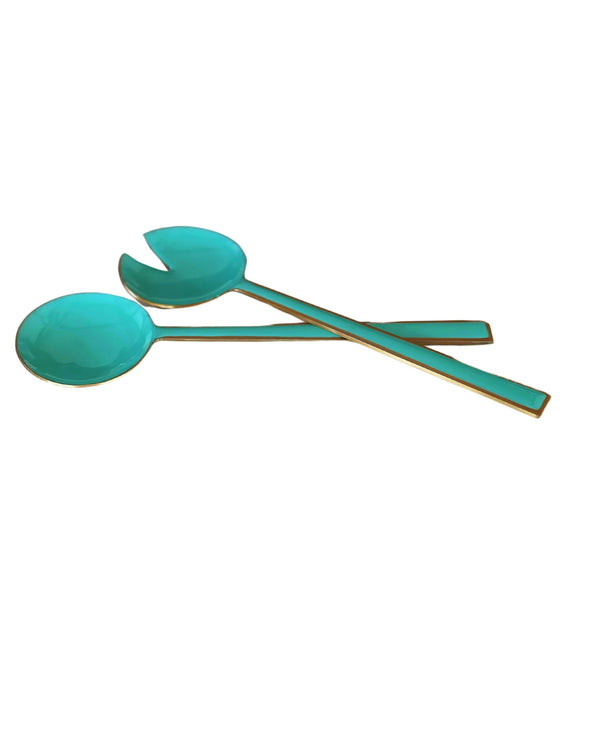 Light Blue Enamel Salad Server