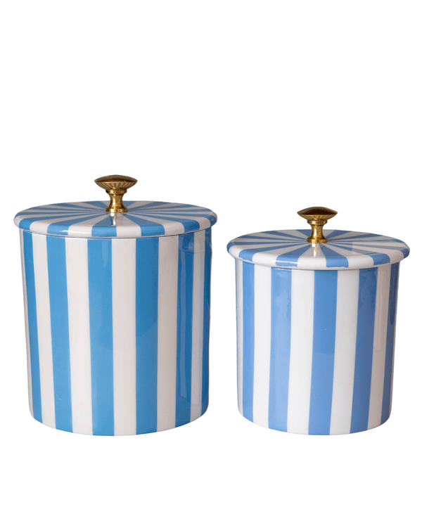Small Stripe Storage Jar - Blue