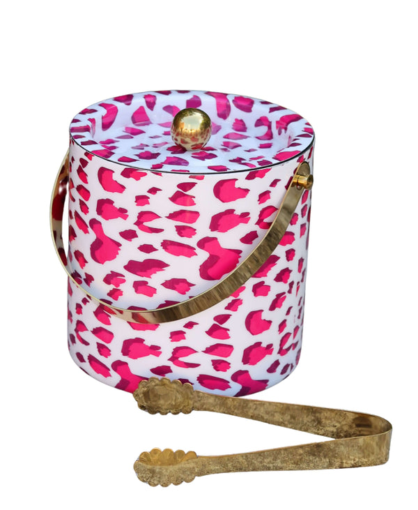 Pink Leopard Print Ice Bucket