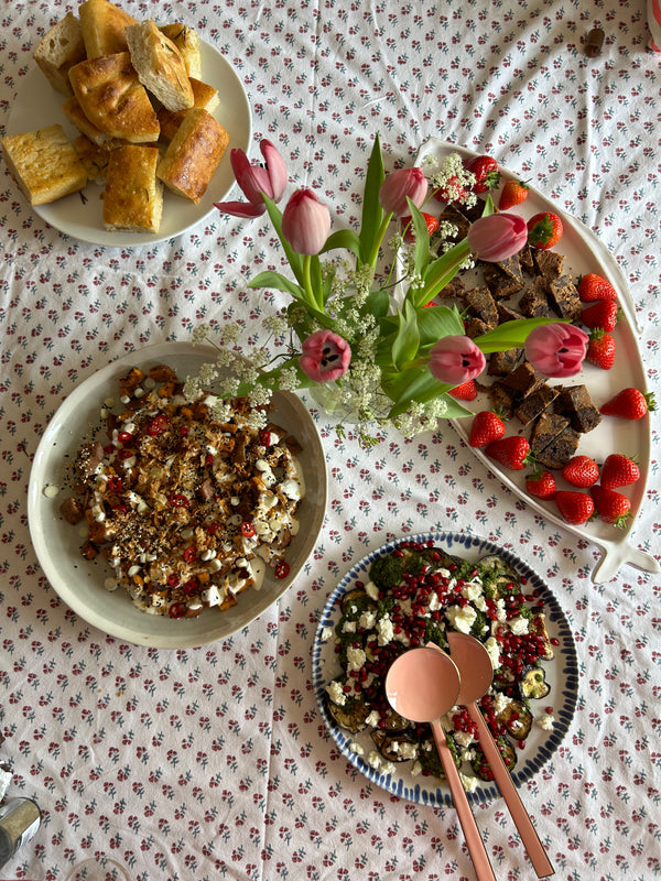 Light Pink Enamel Salad Server