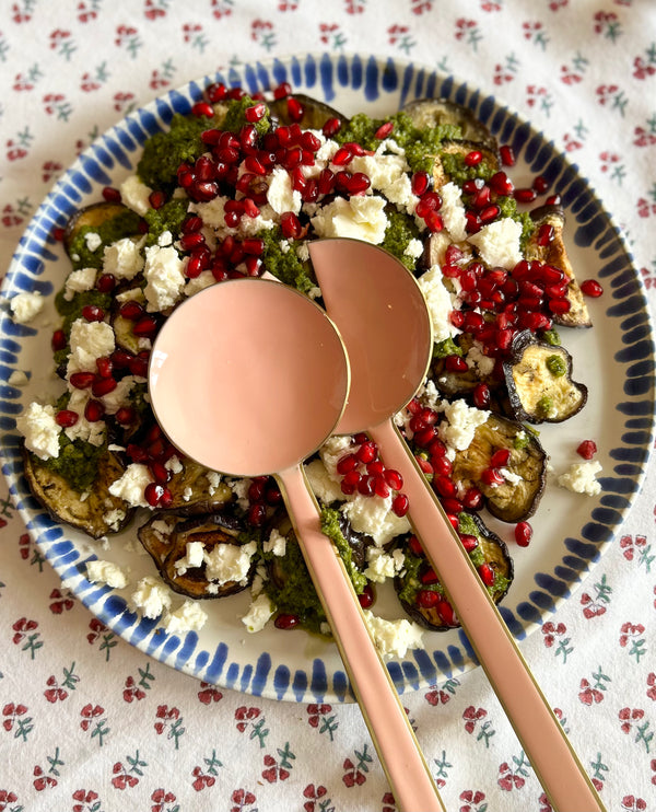Light Pink Enamel Salad Server