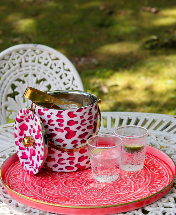 Pink Leopard Print Ice Bucket