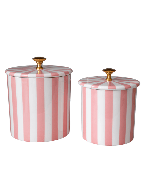 Small Stripe Storage Jar - Pink