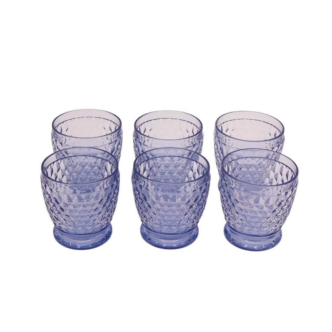 Set of 6 Blue Bobble Water Glasses