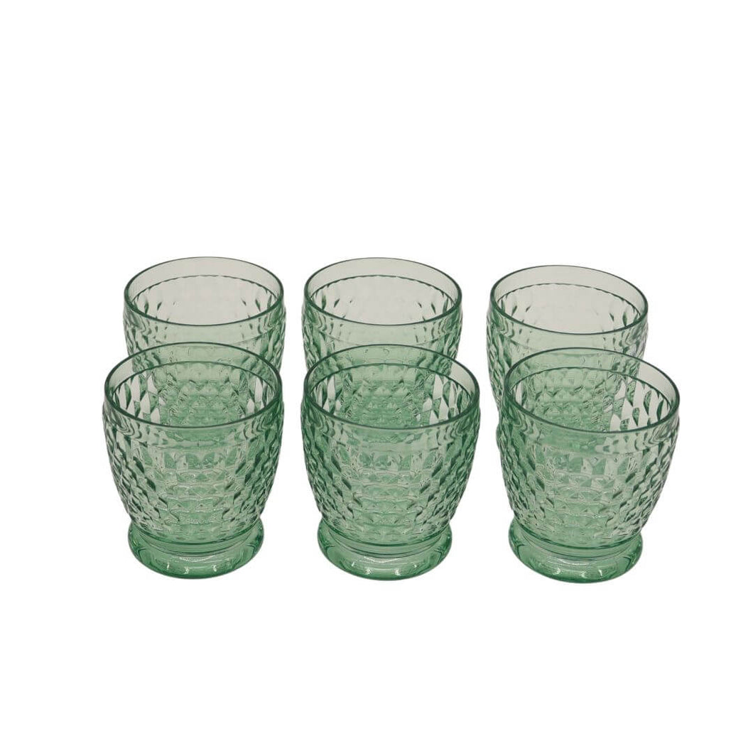 Set of 6 Green Bobble Water Glasses