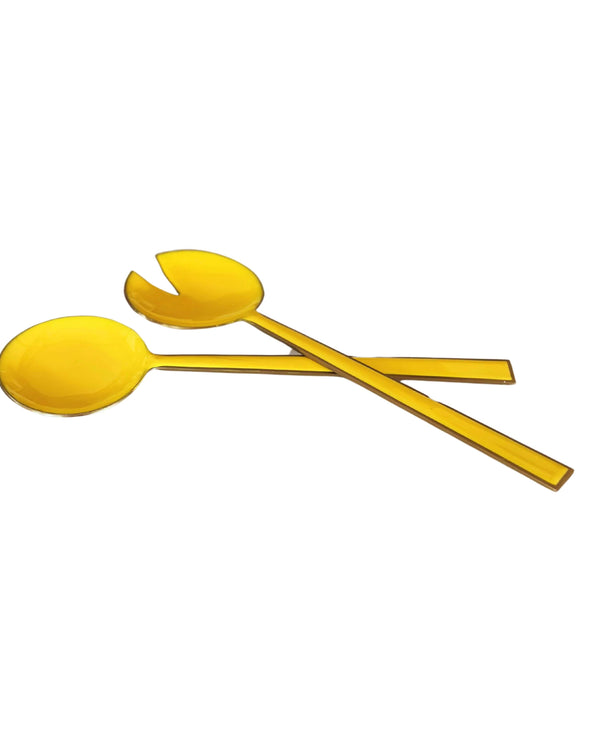 Yellow Enamel Salad Server
