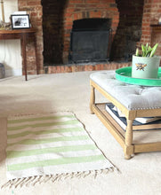 Load image into Gallery viewer, Pale Green Stripe Cotton Rug

