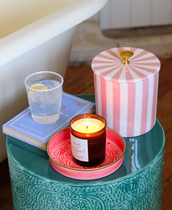 Enamel Embossed Teal Stool