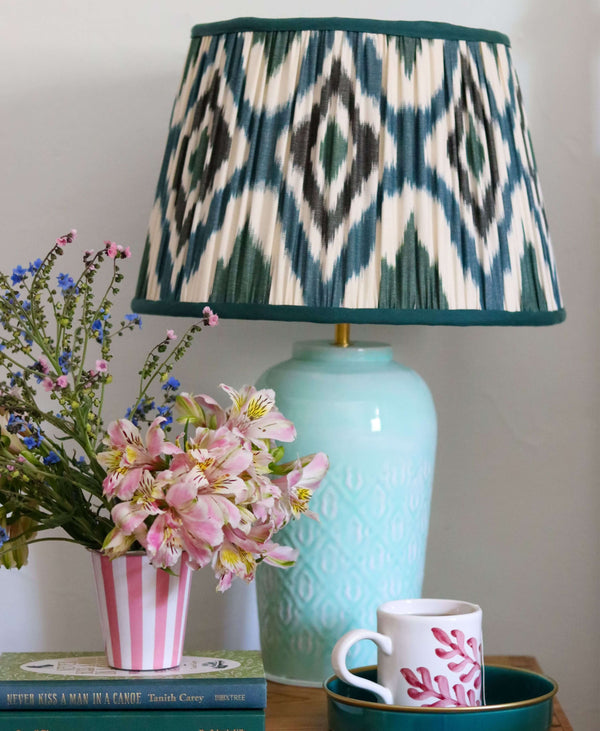 Enamel Embossed Lamp Light Blue