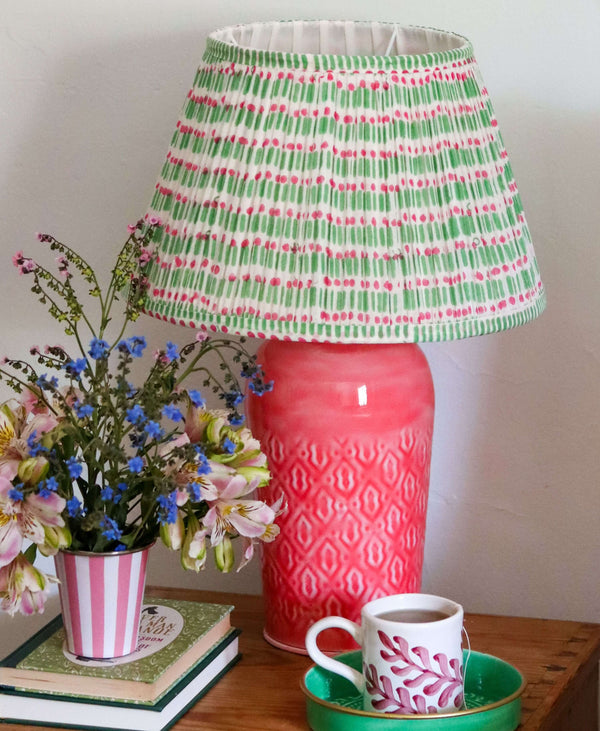 Enamel Embossed Lamp Bright Pink
