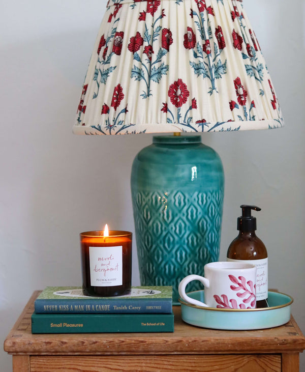 Enamel Embossed Lamp Teal