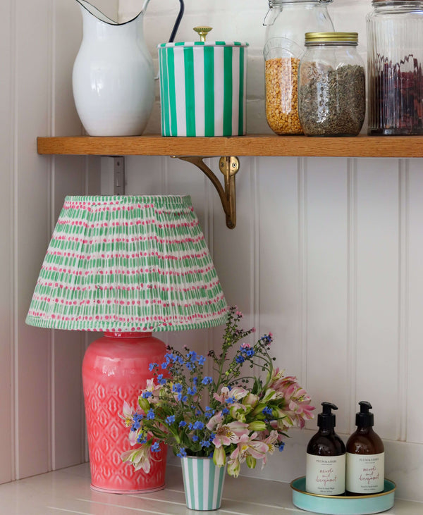 Enamel Embossed Lamp Bright Pink