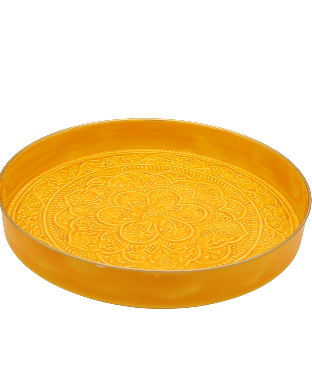 Large Enamel Yellow Tray