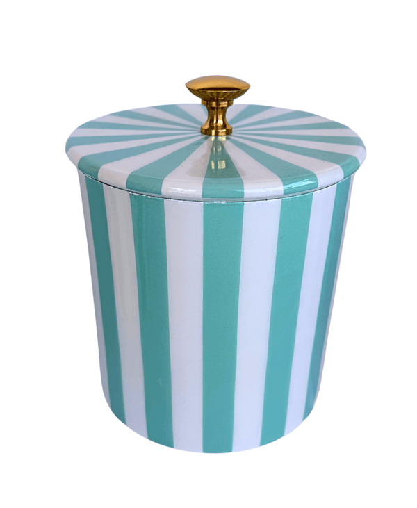 Mint Stripe Storage Jar