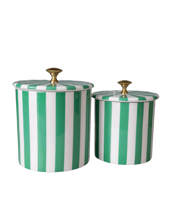 Small Stripe Storage Jar - Green