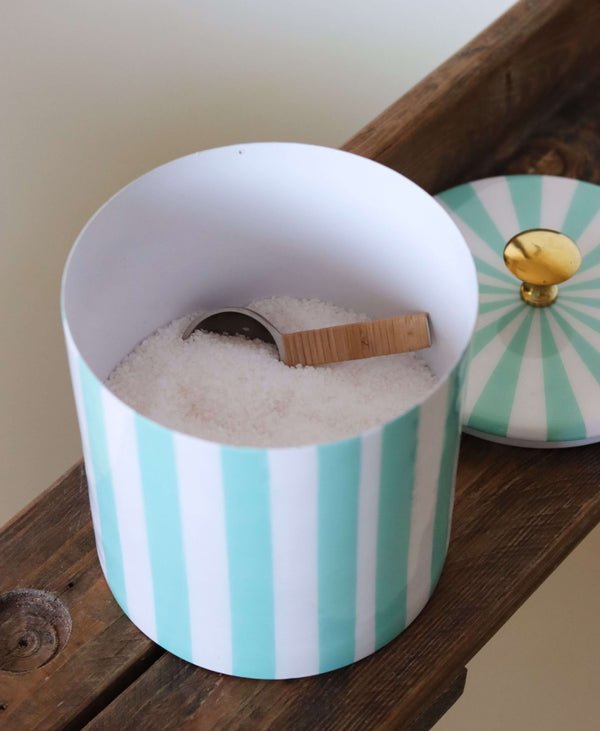 Small Stripe Storage Jar - Mint
