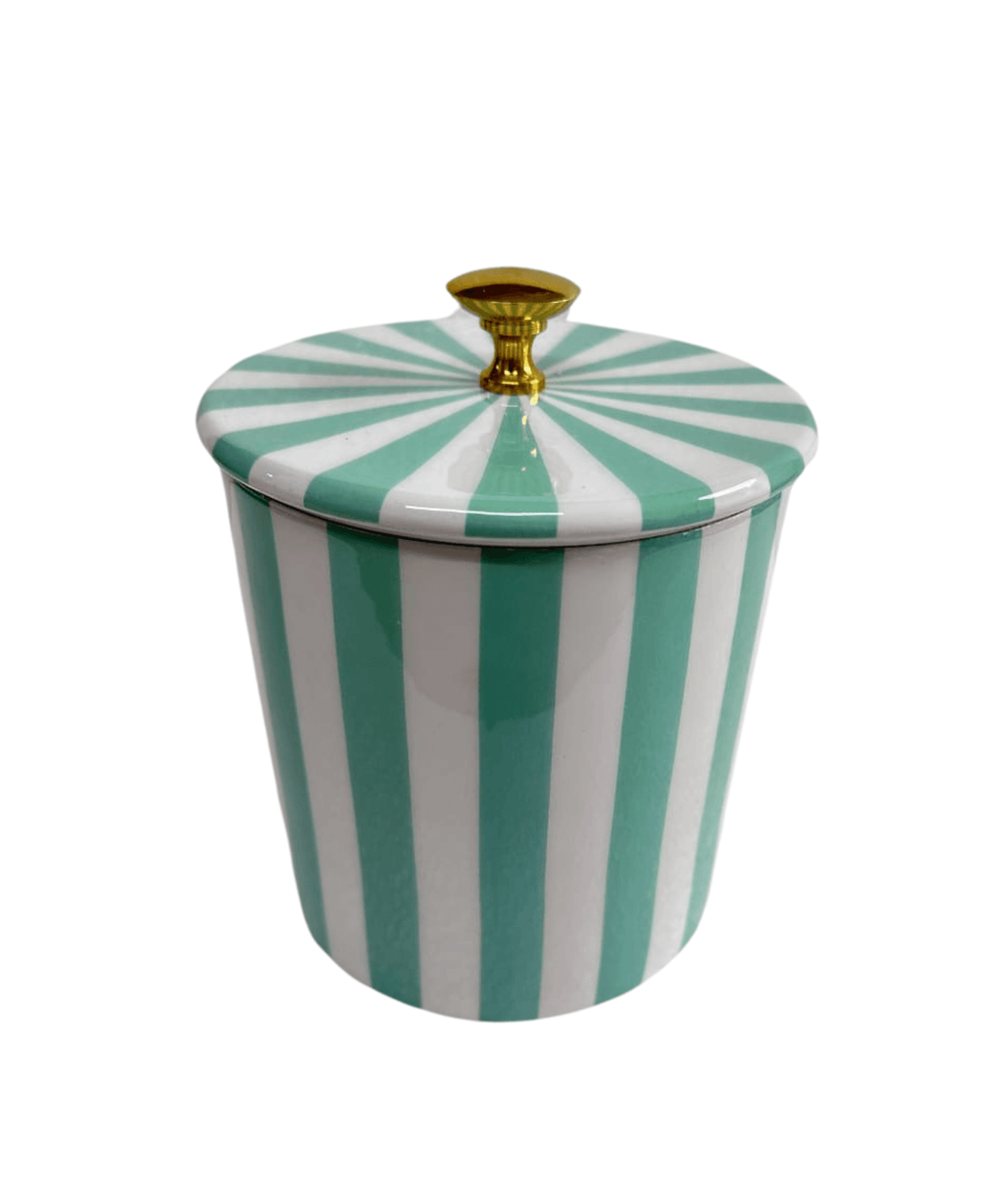 Mint Stripe Storage Jar