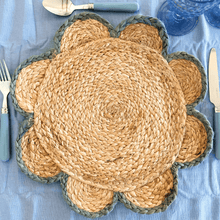 Load image into Gallery viewer, Pale Blue Scallop Placemat
