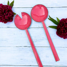 Load image into Gallery viewer, Bright Pink Enamel Salad Server
