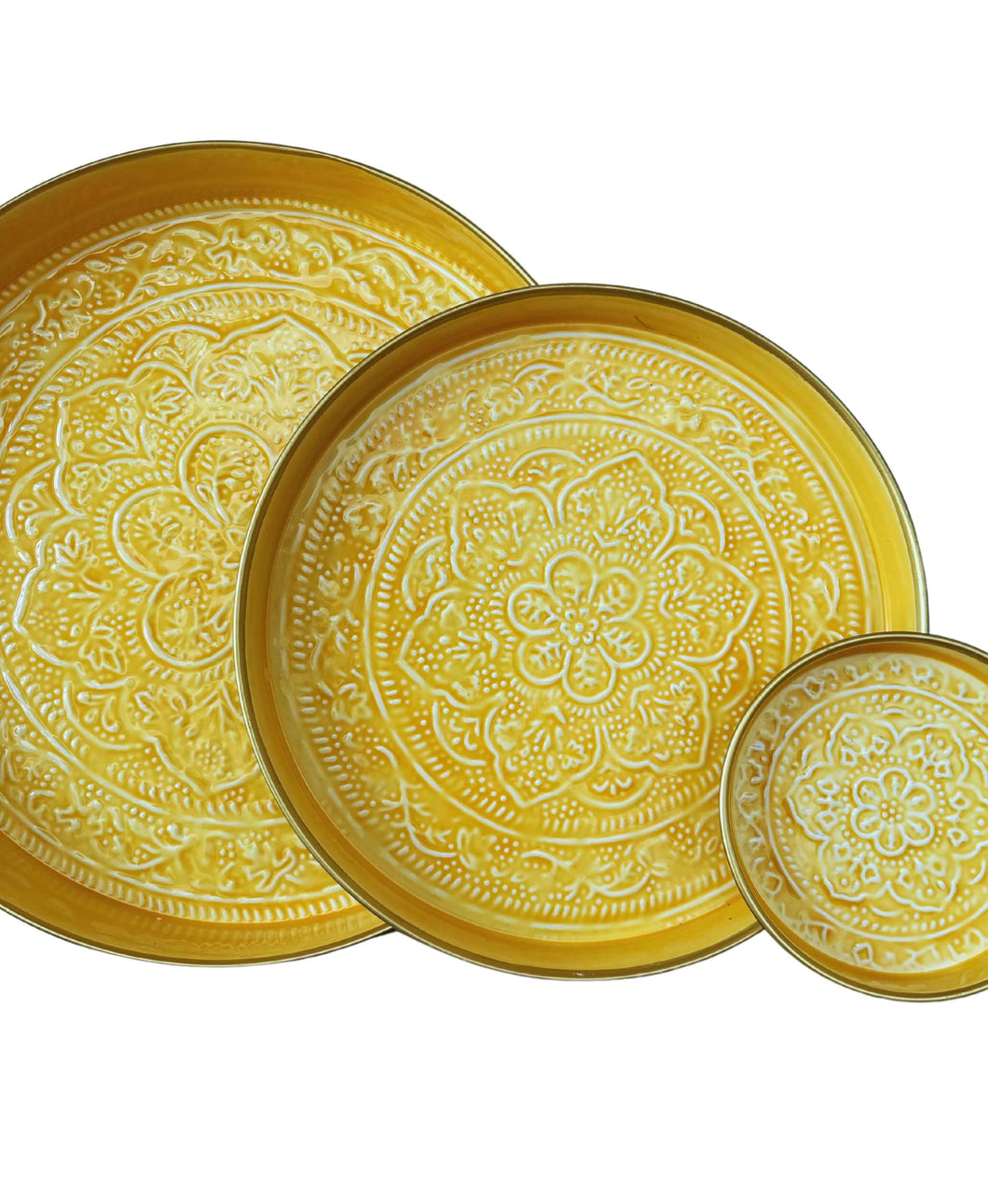 Set of 3 Yellow Trays