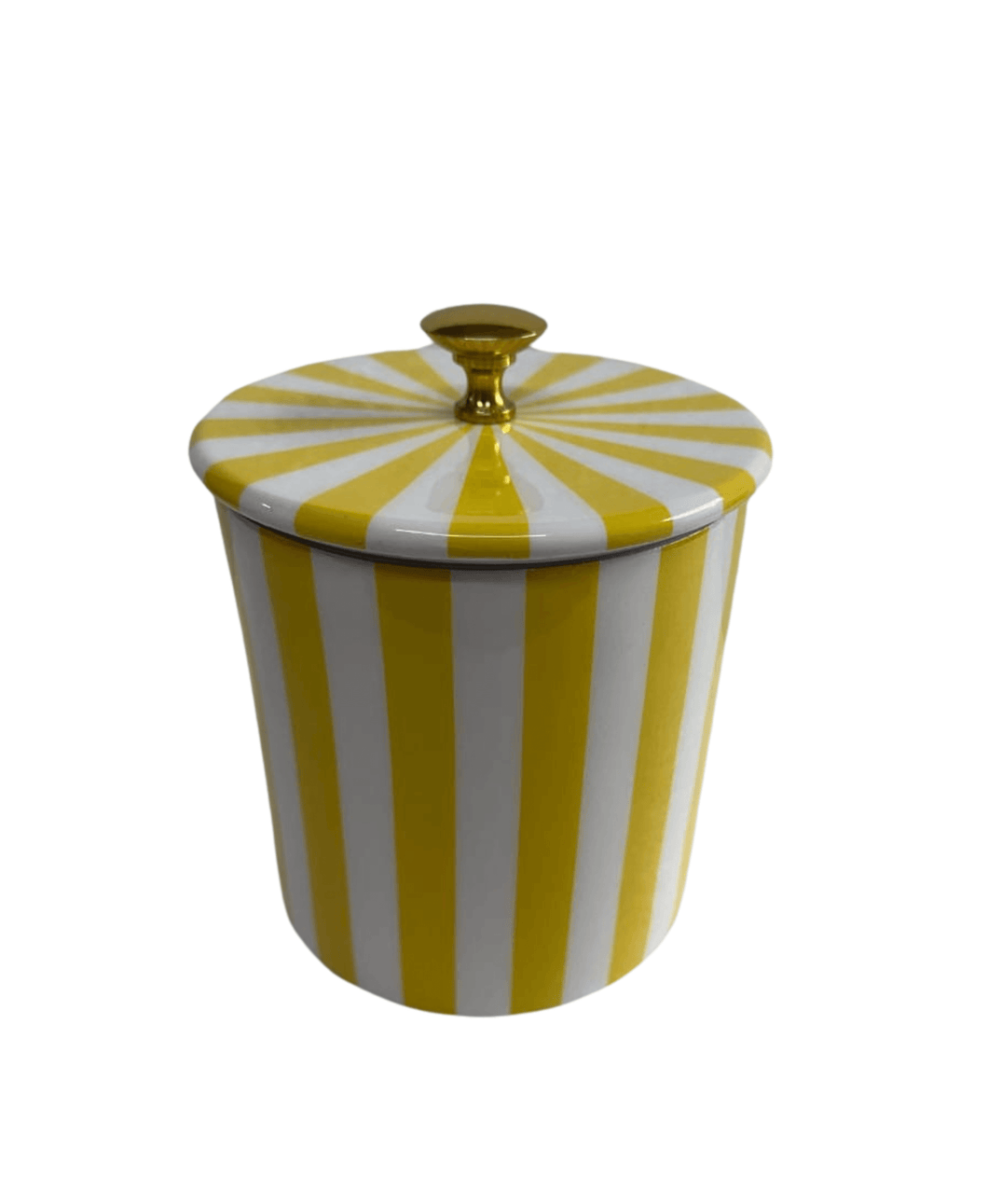 Yellow Stripe Storage Jar
