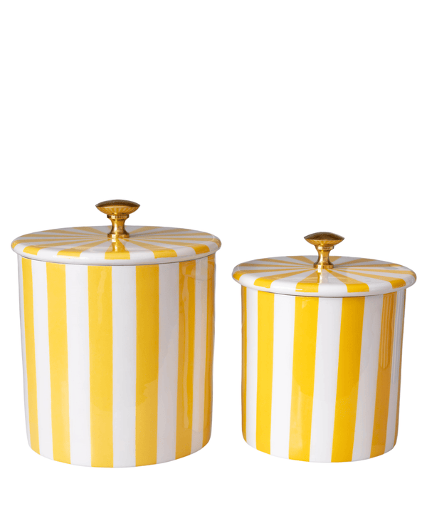 Small Stripe Storage Jar - Yellow