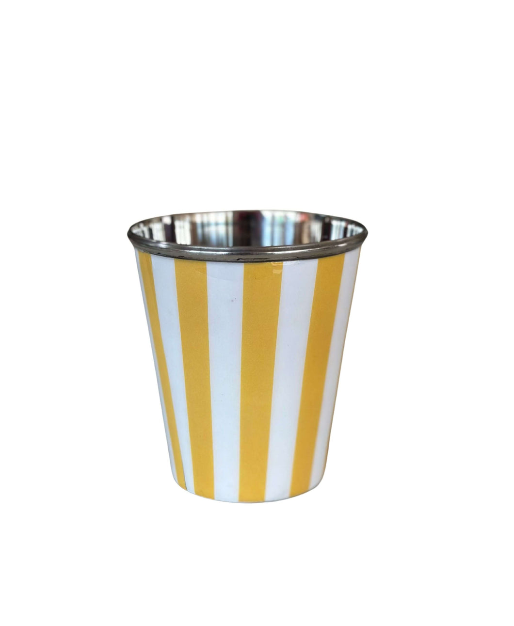 Yellow Stainless Steel Striped Tumbler