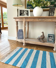 Load image into Gallery viewer, Blue Stripe Cotton Rug
