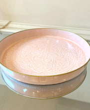 Load image into Gallery viewer, Large Round Enamel Light Pink Tray
