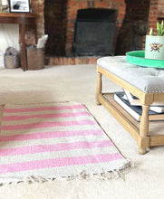 Load image into Gallery viewer, Pink Stripe Cotton Rug
